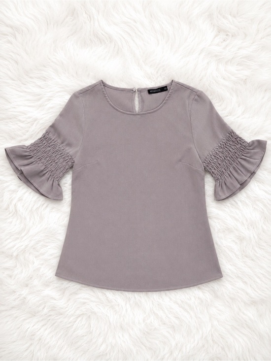 Mikarose Tops - Mikarose NWT Lavender Blouse XS Ruffle Sleeve Boutique Top Modest Chic Boho